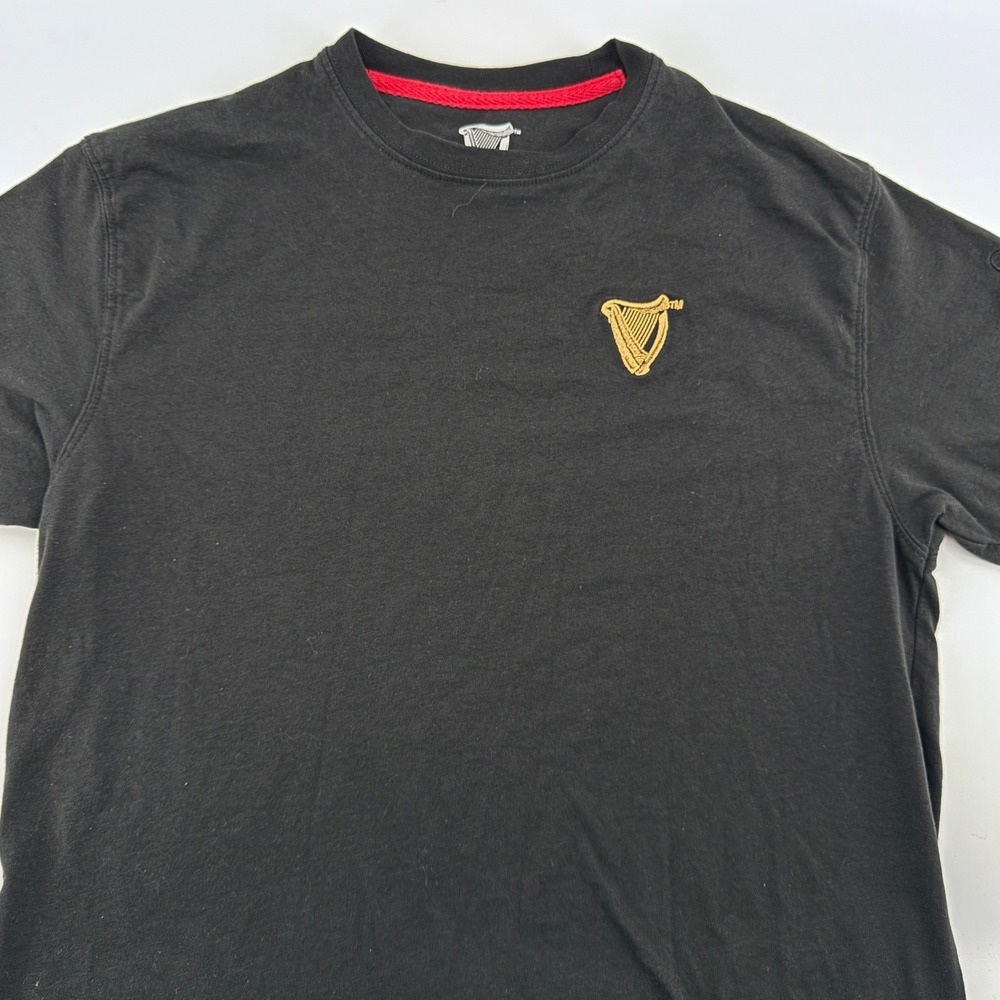 Guinness Harp Embroidered Black T Shirt XS‎ 100 Percent Recycled Materials